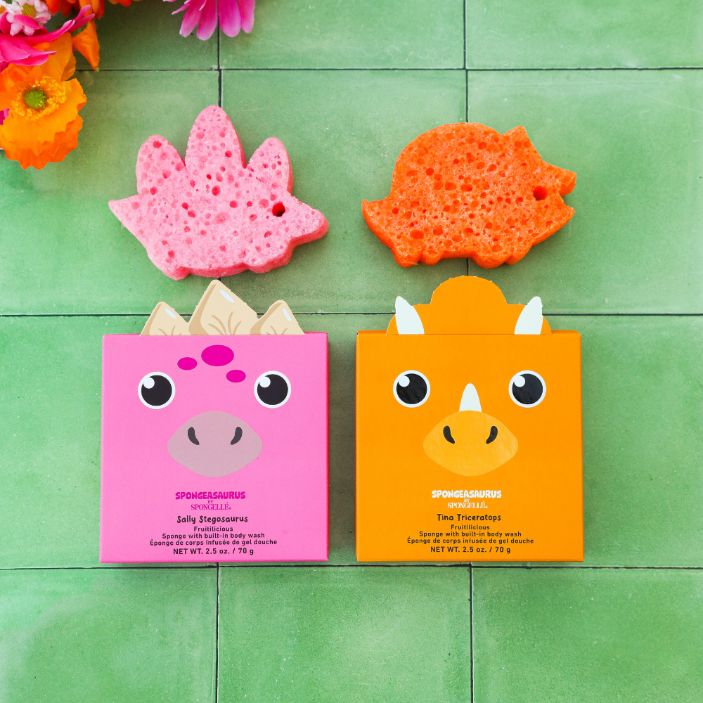 Sally Stegosaurus & Tina Triceratops Dinosaur Set by Spongellé — image 2 of 5