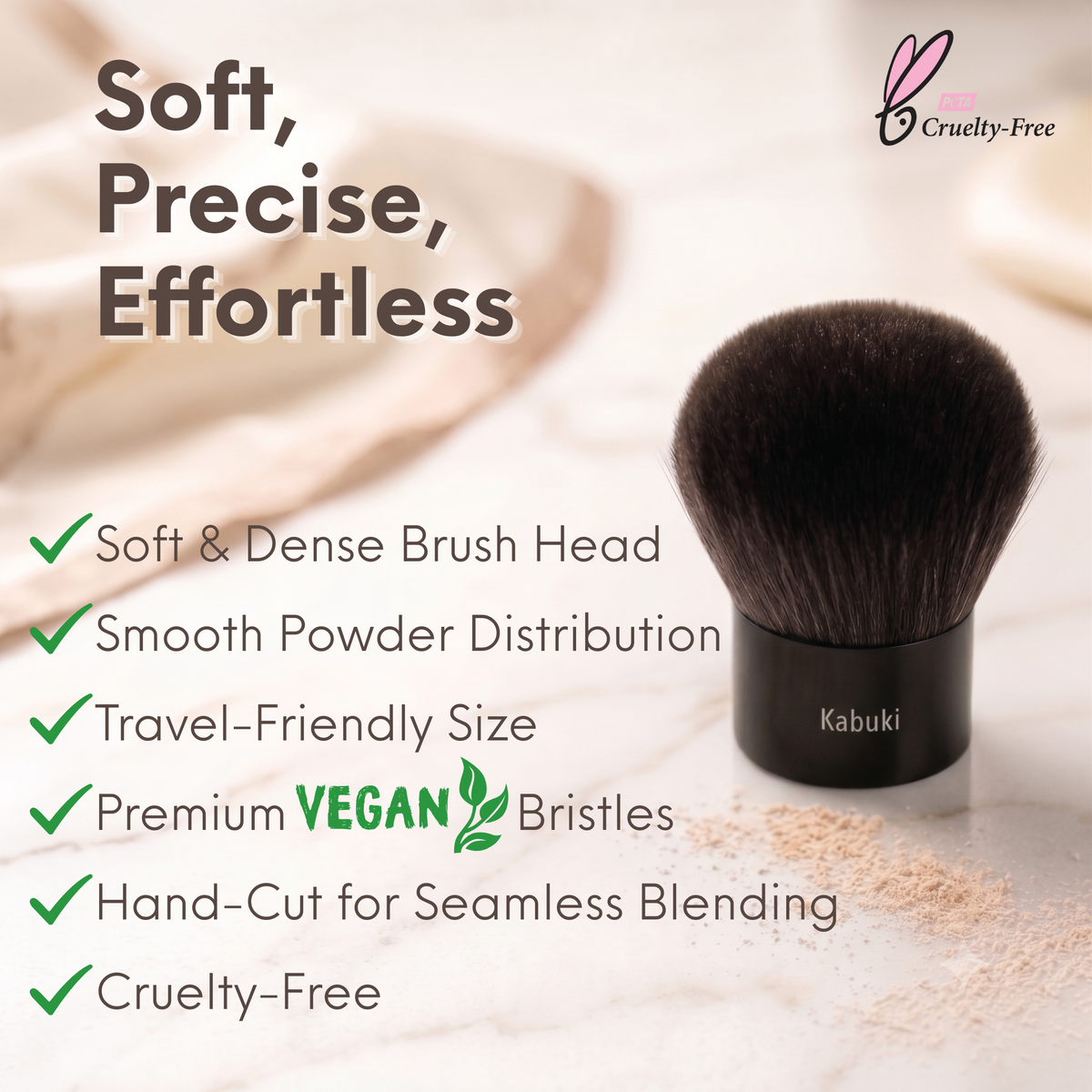 Kabuki Brush - Hand cut, Vegan, Cruelty-Free Mineral Makeup Brush by Mommy Makeup — image 3 of 8