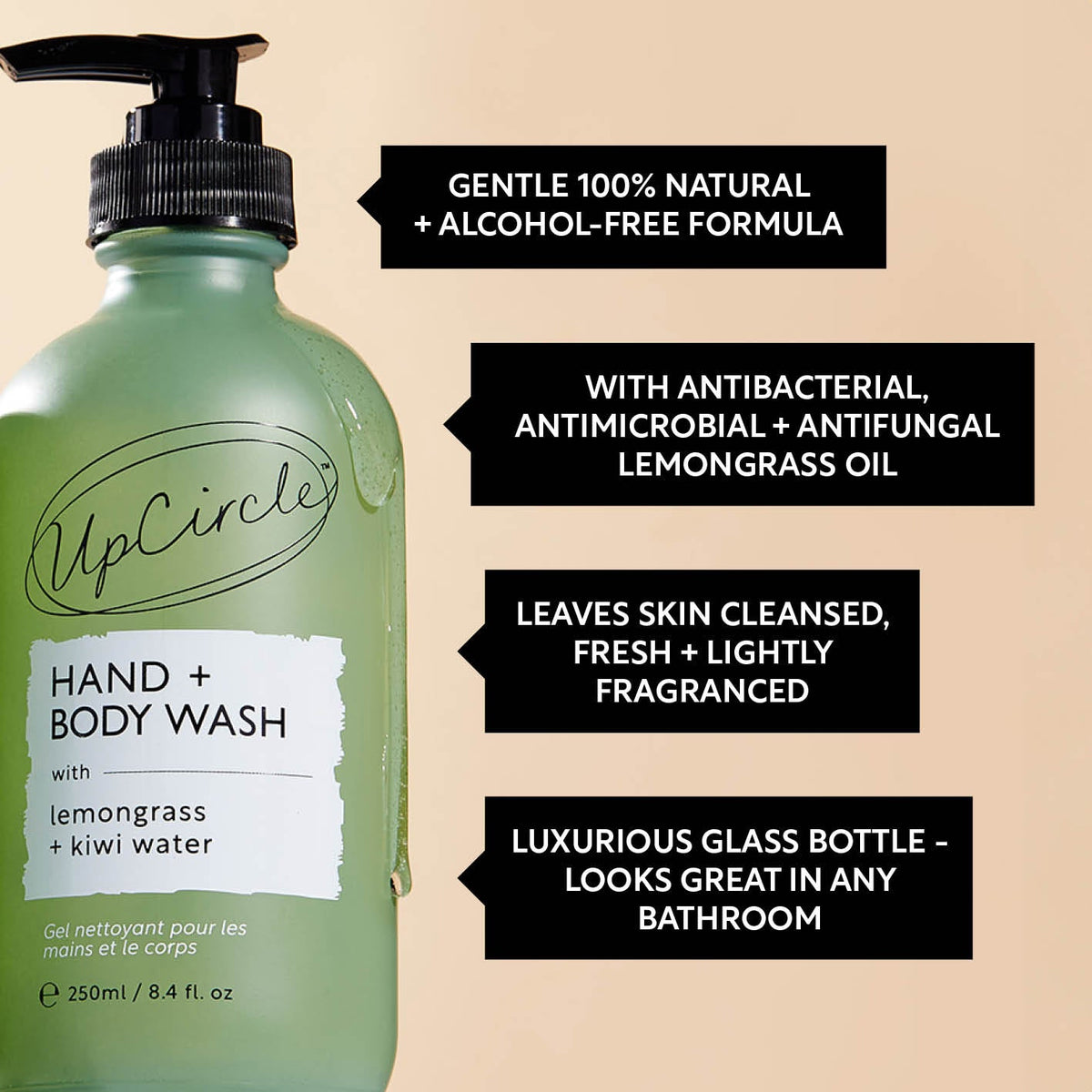 Natural Hand + Body Wash with Lemongrass - Travel Size — image 5