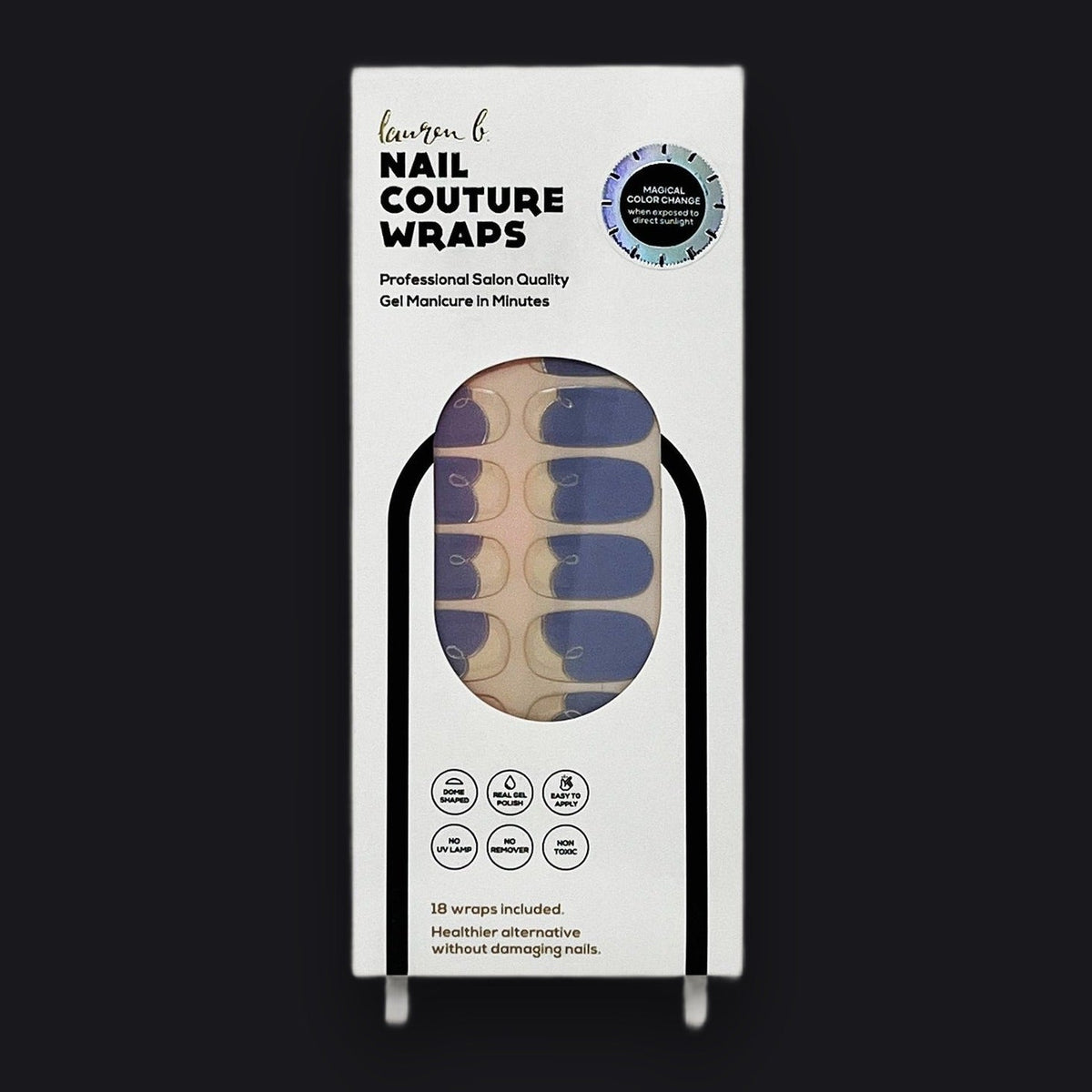 Lauren B. Beauty COLOR CHANGE Malibu Coastline Cobalt Gel Nail Wrap