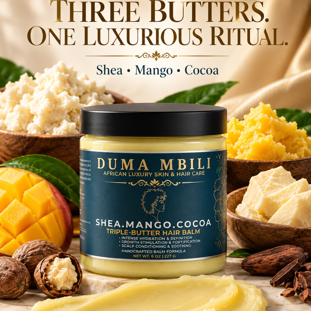 Duma Mbili Shea • Mango • Cocoa Triple-Butter Hair Balm — image 2