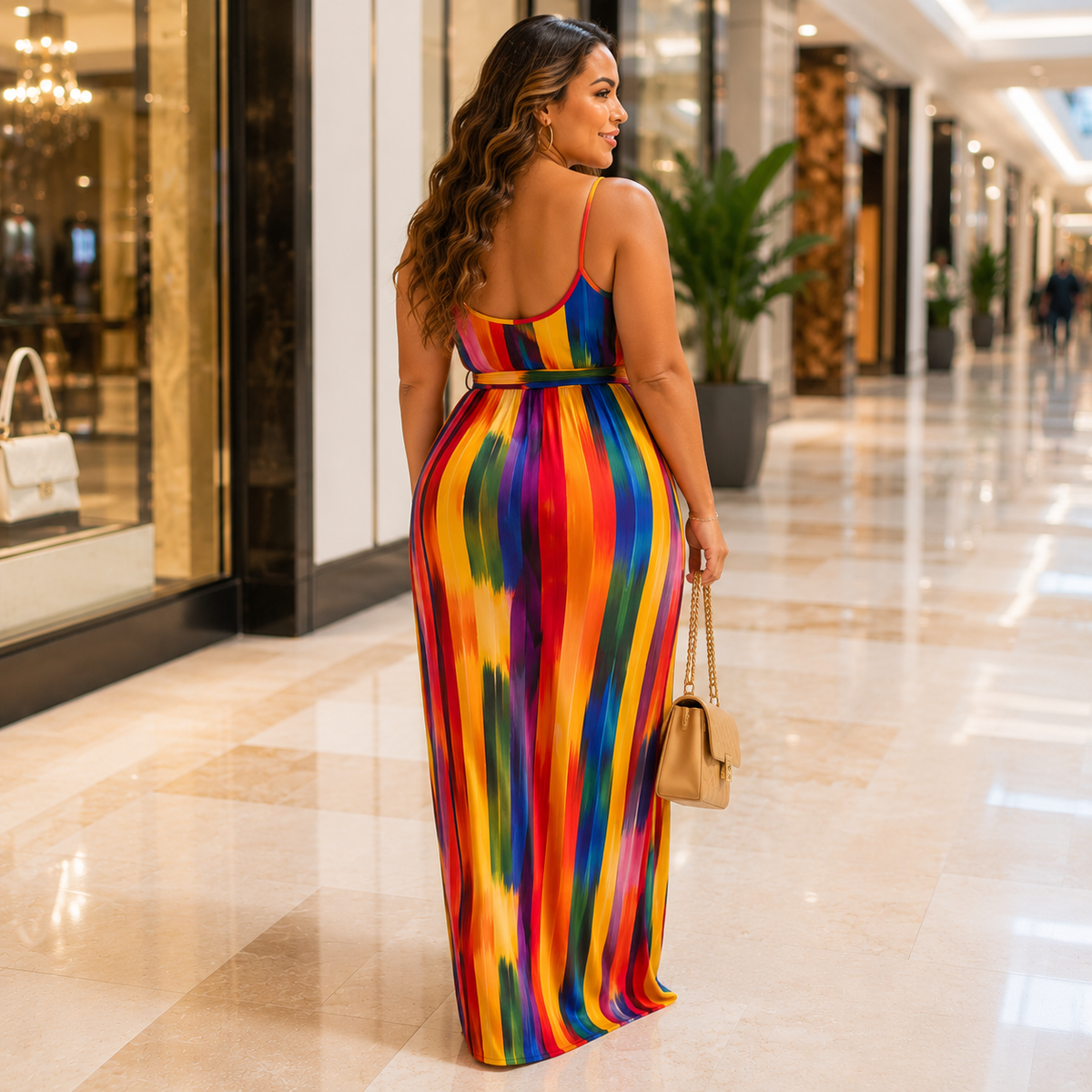 Duma Mbili Sleeveless Striped Maxi Dress with Matching Belt & Pockets — image 5
