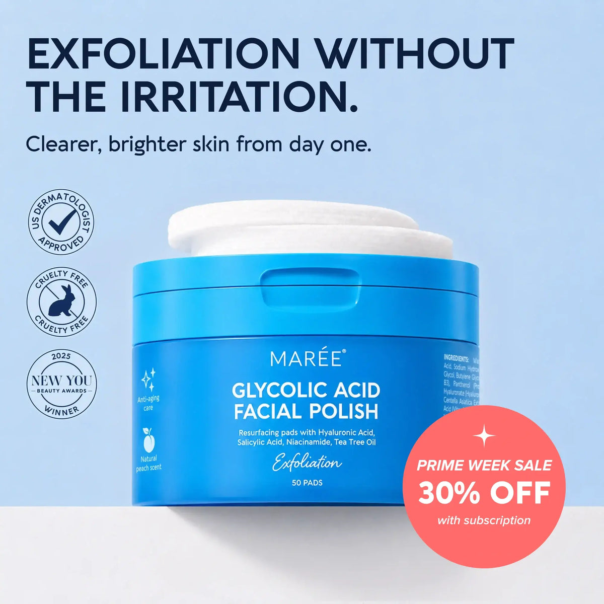 Glycolic Acid Exfoliating Pads by Marée