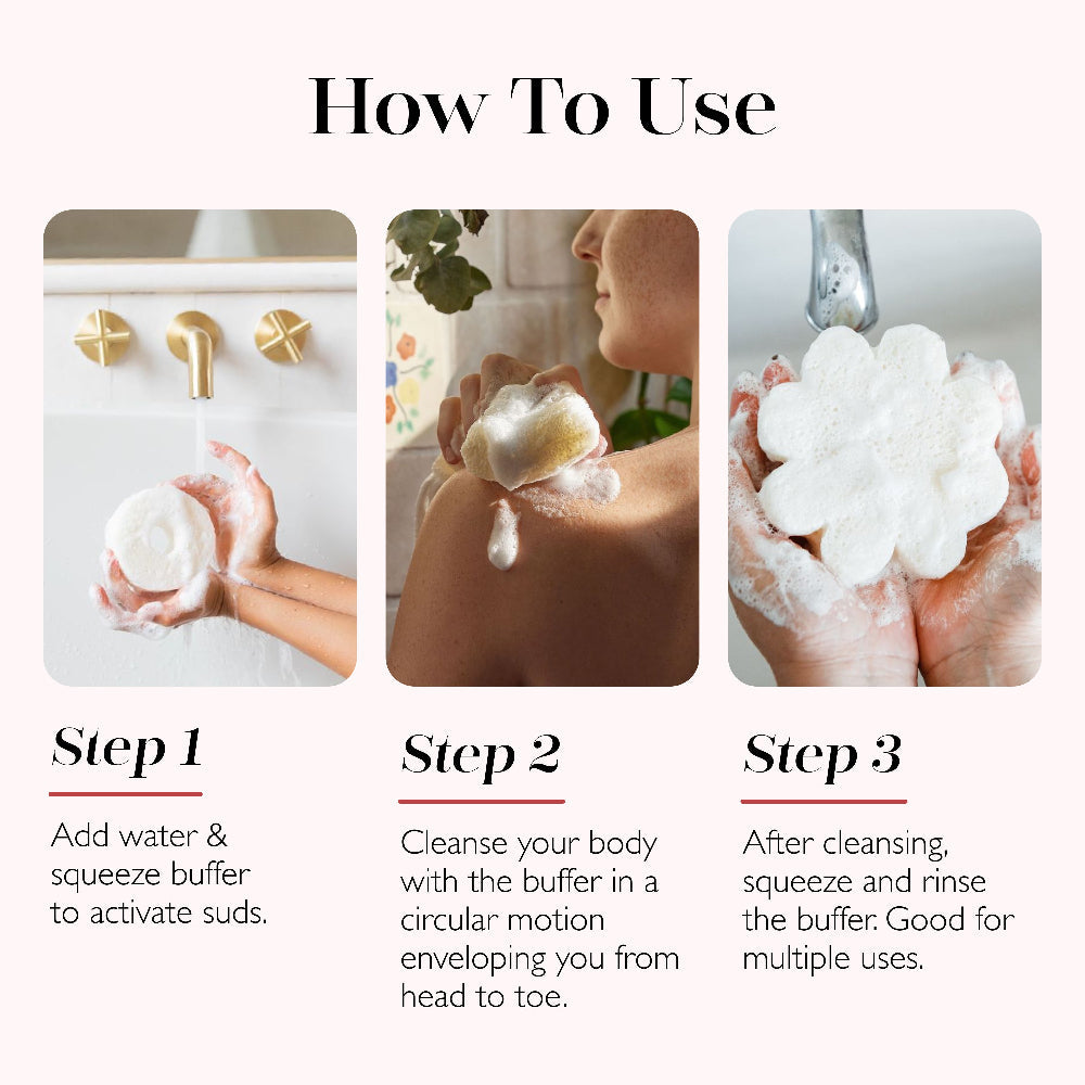 Cocoa Bon & Jasmine Brûlée Body Buffer Set by Spongellé — image 3 of 5