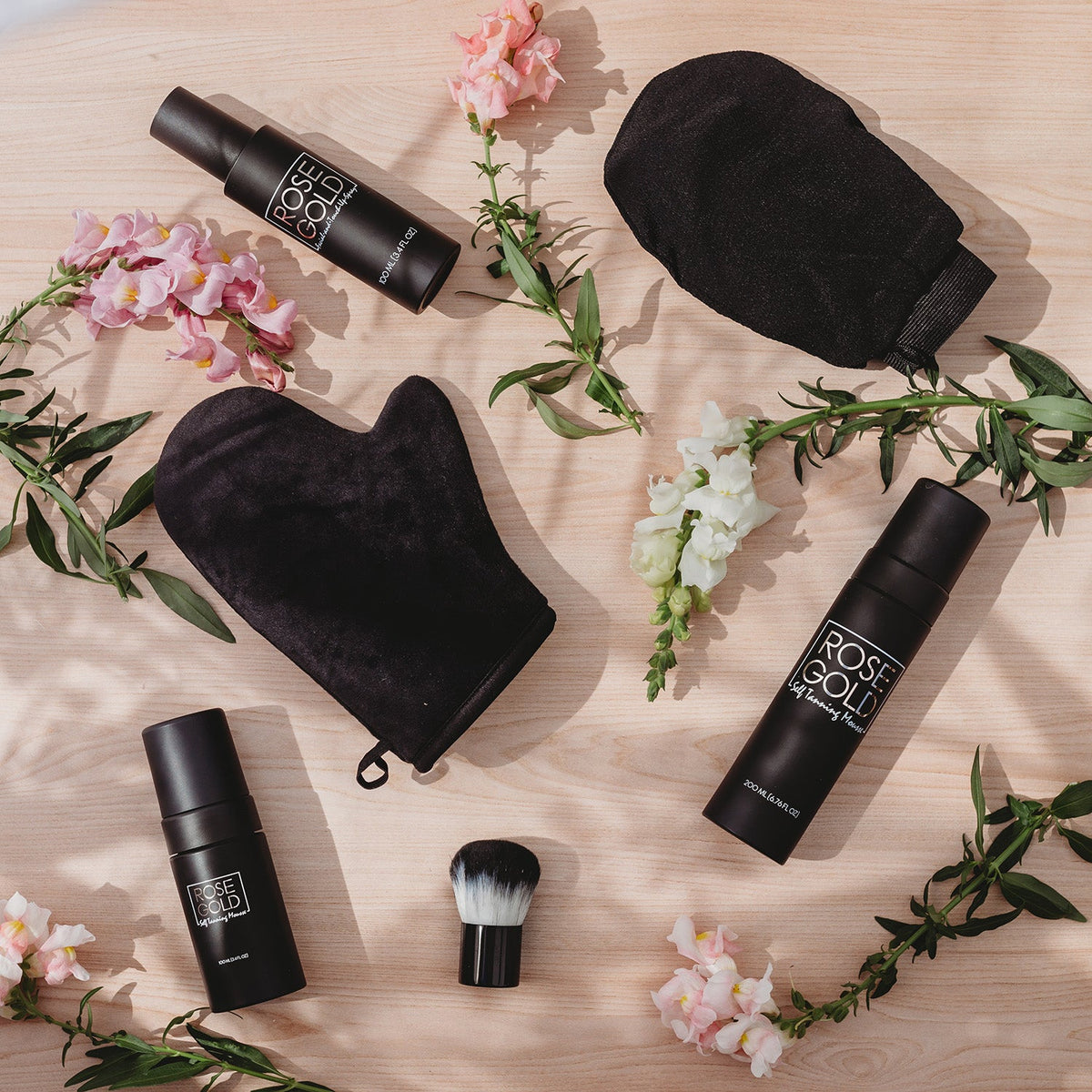 Rose Gold Sunless Face & Body Self Tanning Bundle — Complete Glow Collection