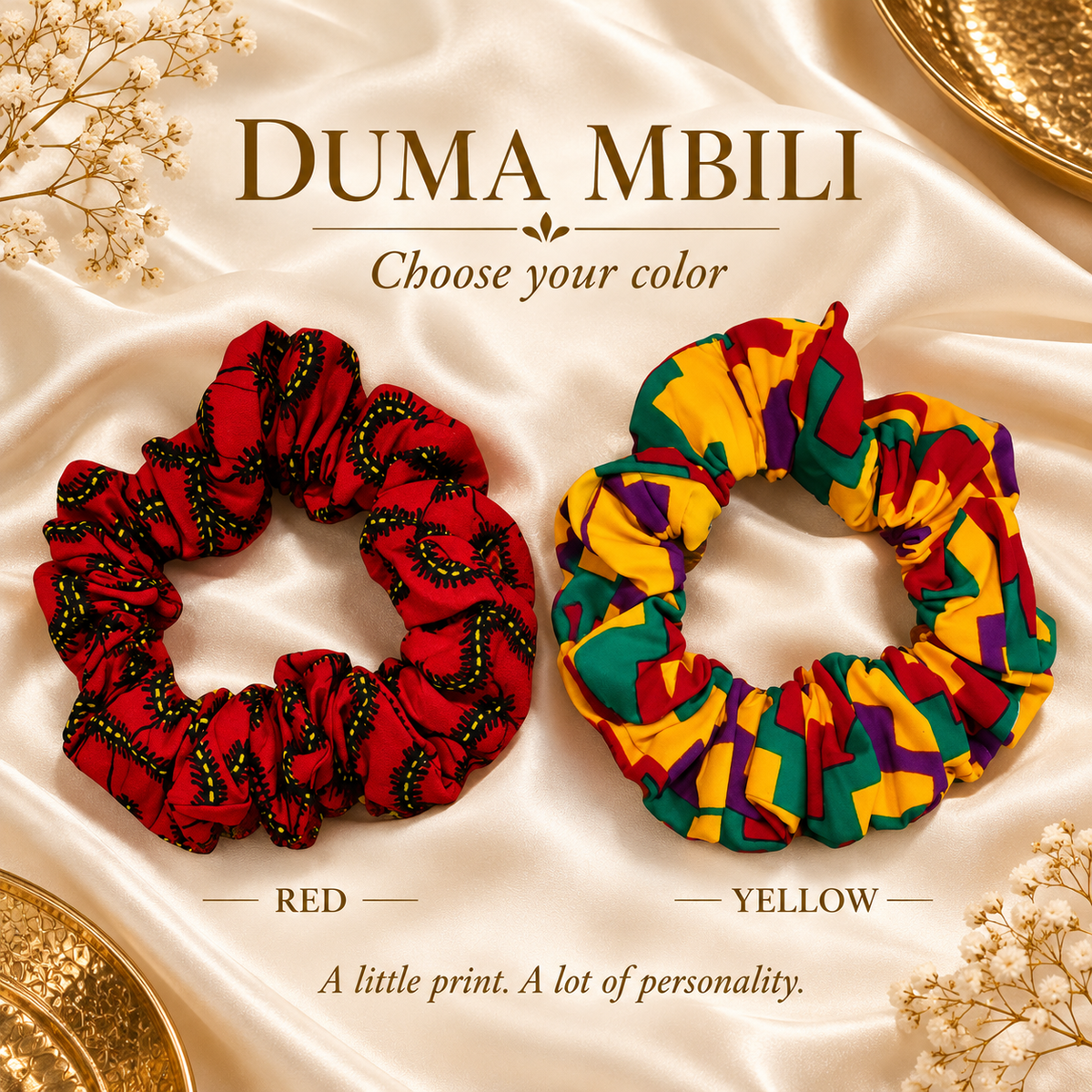 African Print Hair Scrunchies — image 7