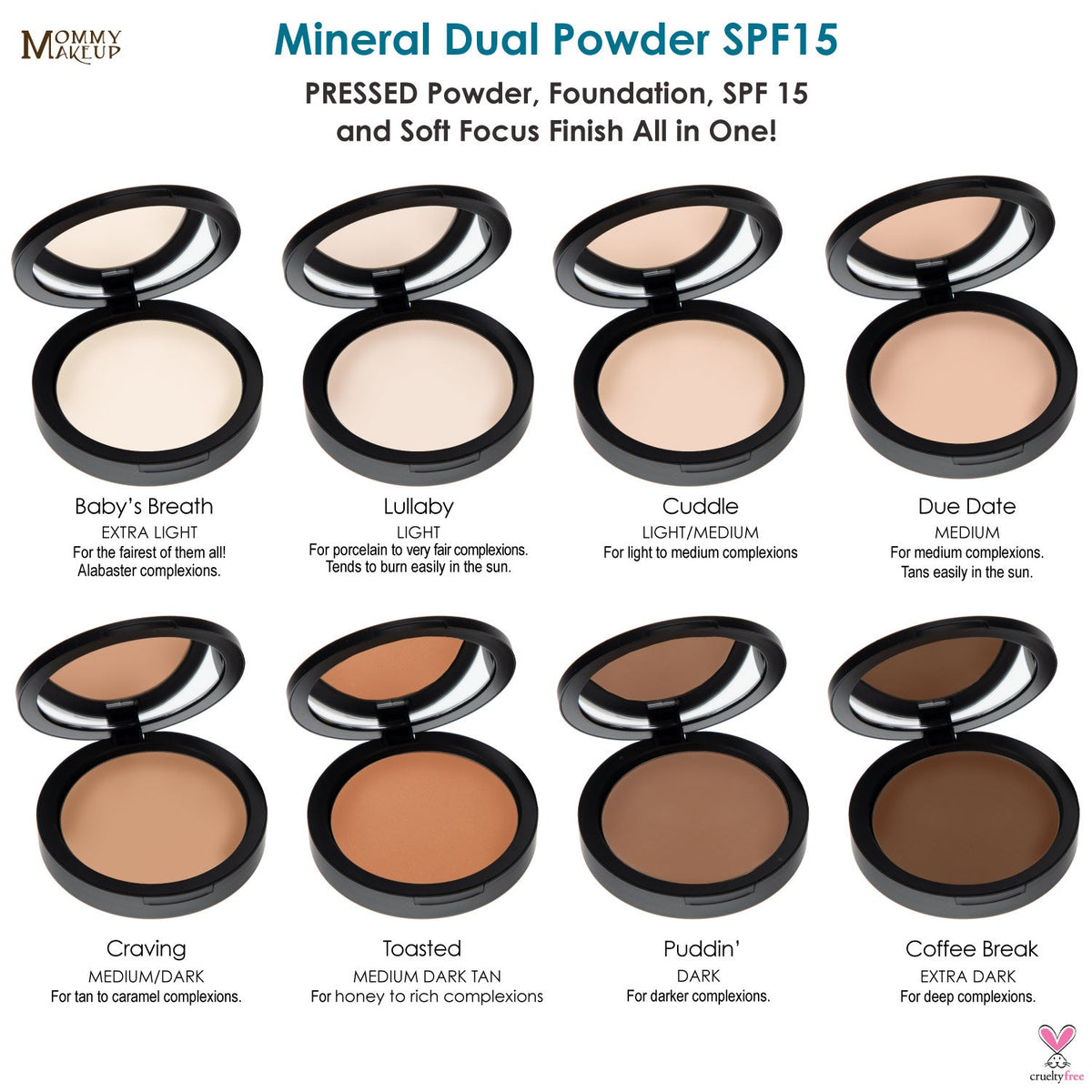 Mineral Dual Powder Foundation SPF15 (0.45 oz.) - Baby's Breath (Extra Light) by Mommy Makeup — image 6 of 7