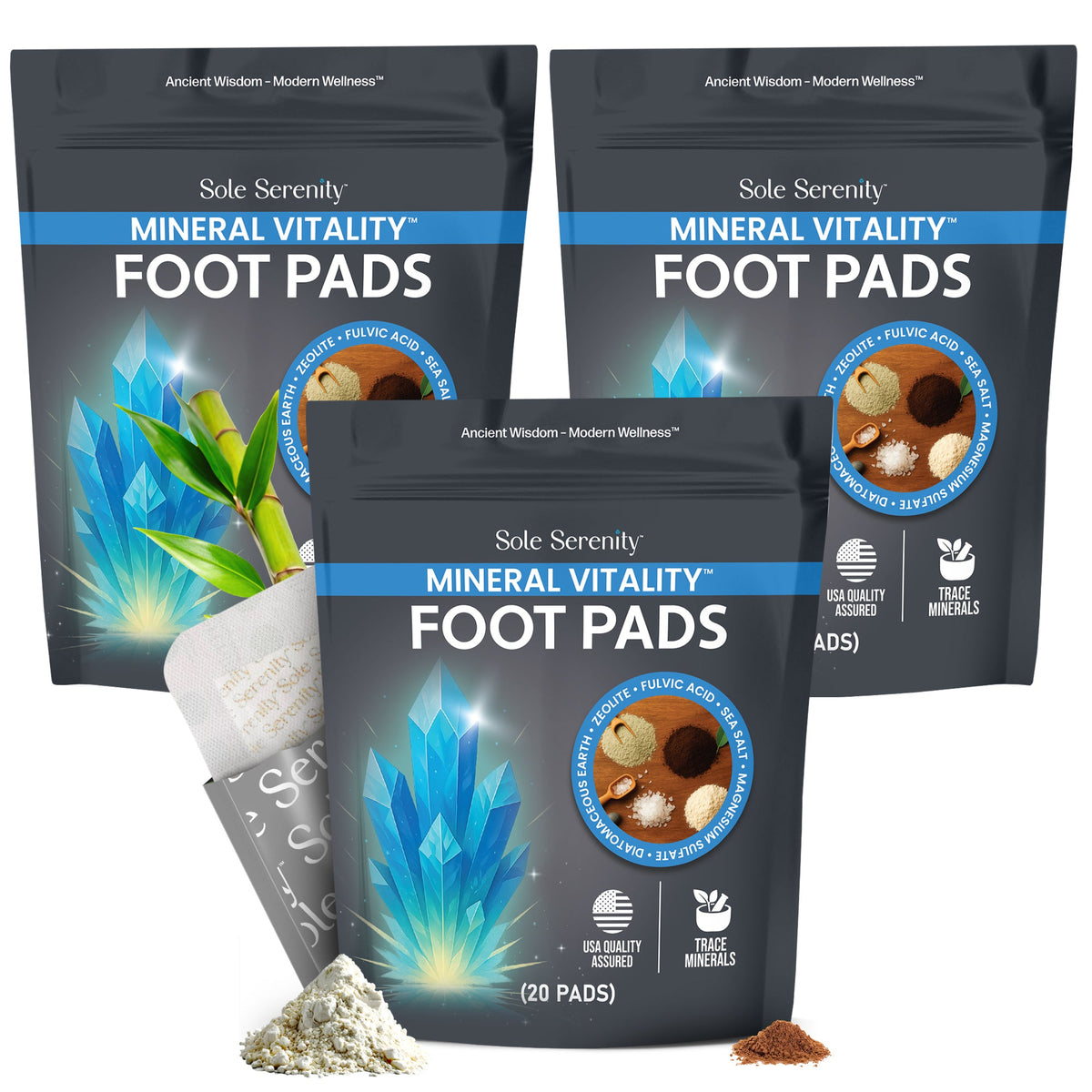Mineral Vitality Detox Foot Pads with Fulvic Acid, Sea Salt, Magnesium — image 13
