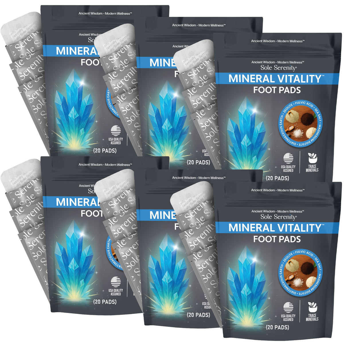 Mineral Vitality Detox Foot Pads with Fulvic Acid, Sea Salt, Magnesium — image 14