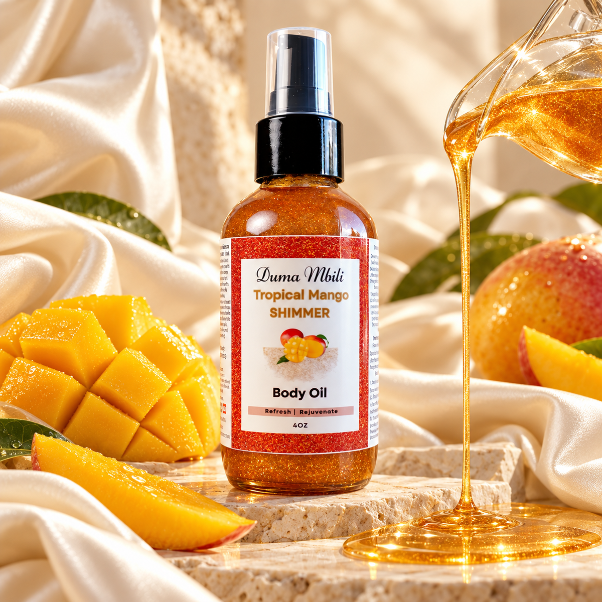 Tropical Mango Shimmer Body Oil by Duma Mbili LLC