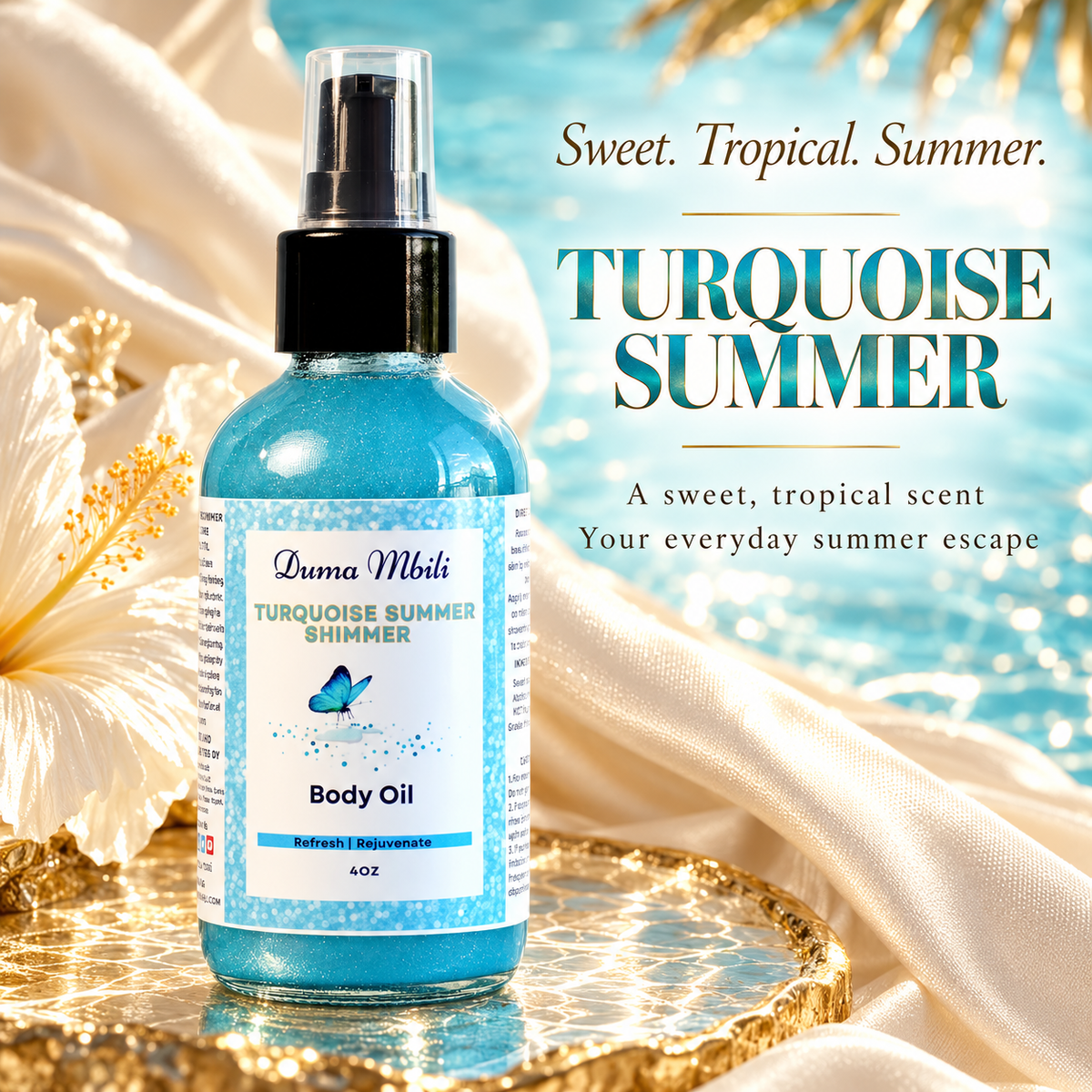 Turquoise Summer Shimmer Body Oil — image 2