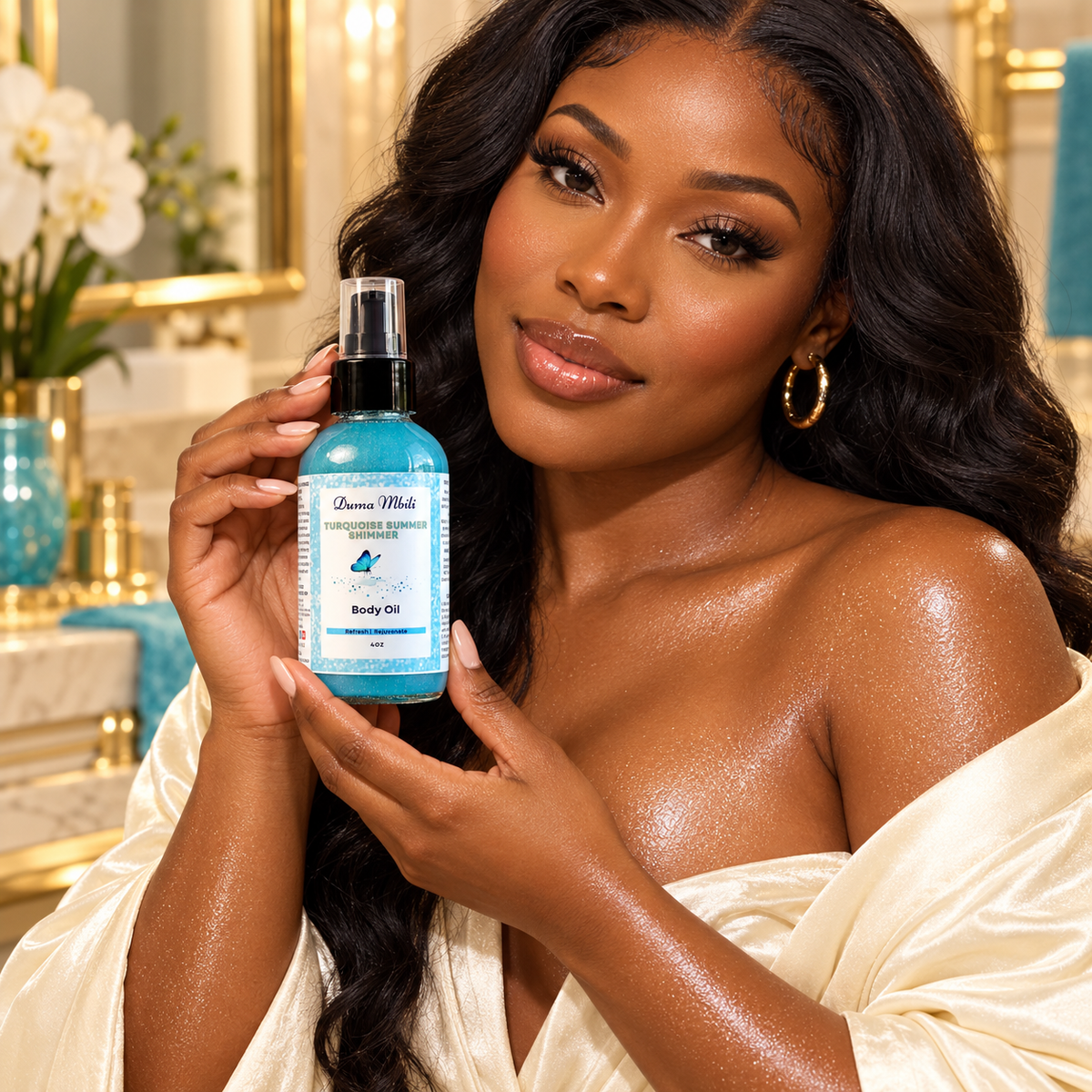 Turquoise Summer Shimmer Body Oil — image 8