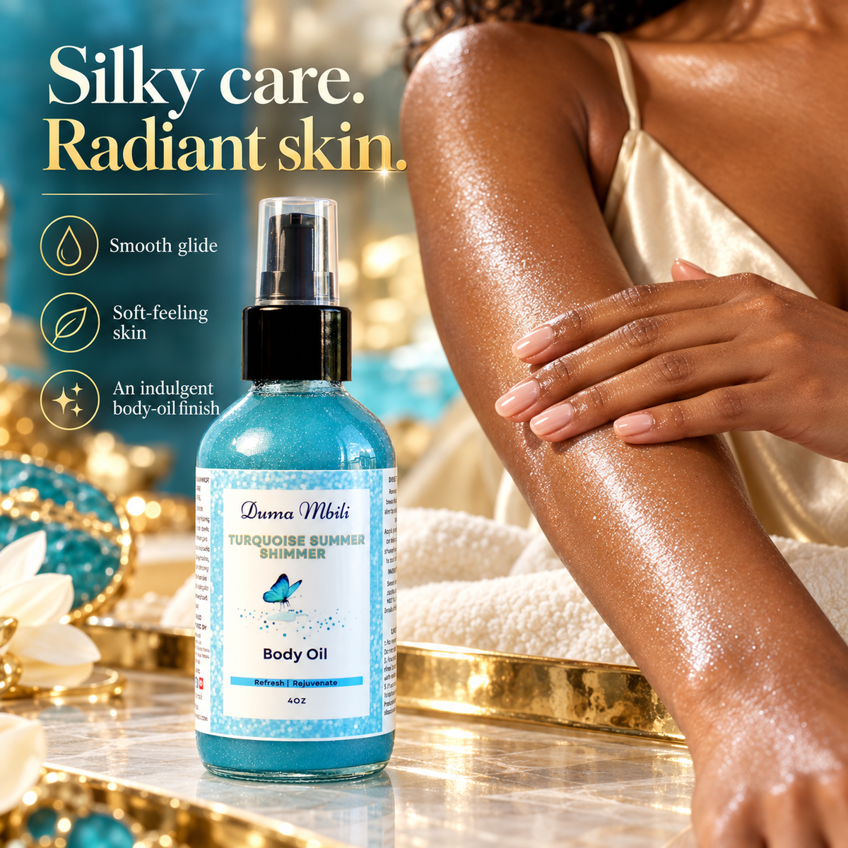 Turquoise Summer Shimmer Body Oil — image 7
