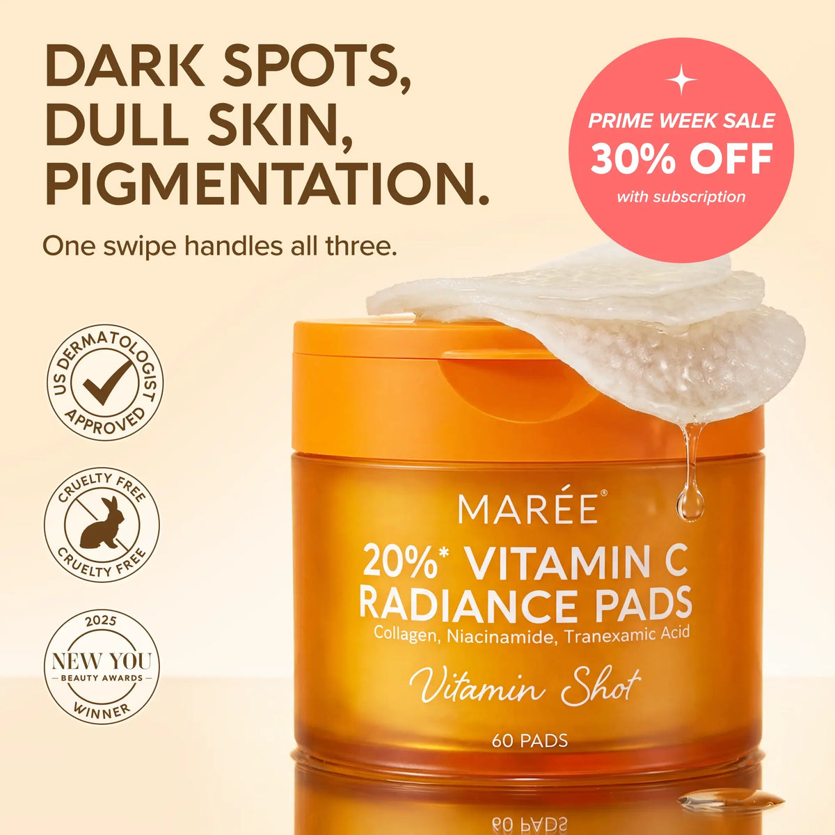 Dark Spot Fading Vitamin C Pads by Marée