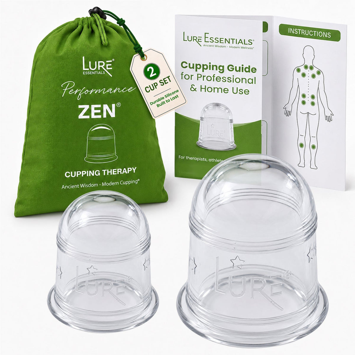 Lure Essentials ZEN Body Cupping Set 1 Small 1 Large Cups — Adorn Warm Luxury Staging