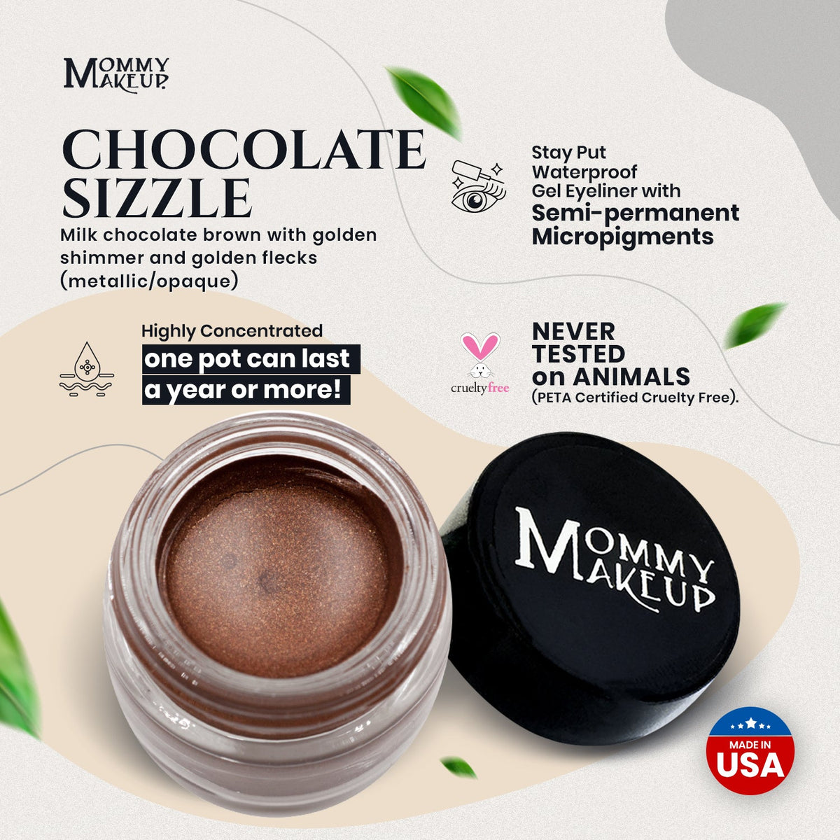 Chocolate Sizzle Stay Put Waterproof Gel Eyeliner w/ Micropigments by Mommy Makeup — image 6 of 8
