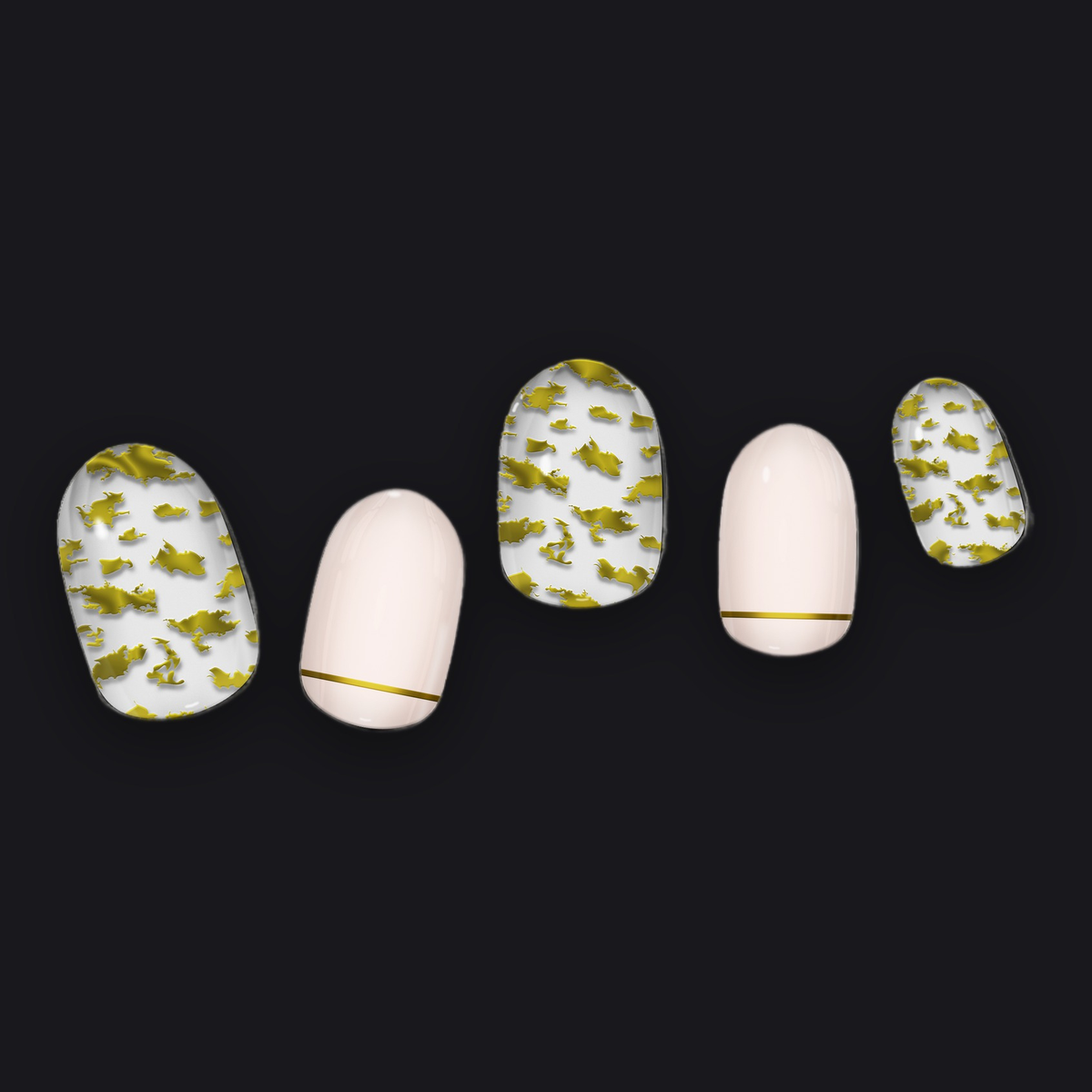 Gold Leaf & Blush Gel Nail Wrap Easy Non-Toxic No Dry Time packaging