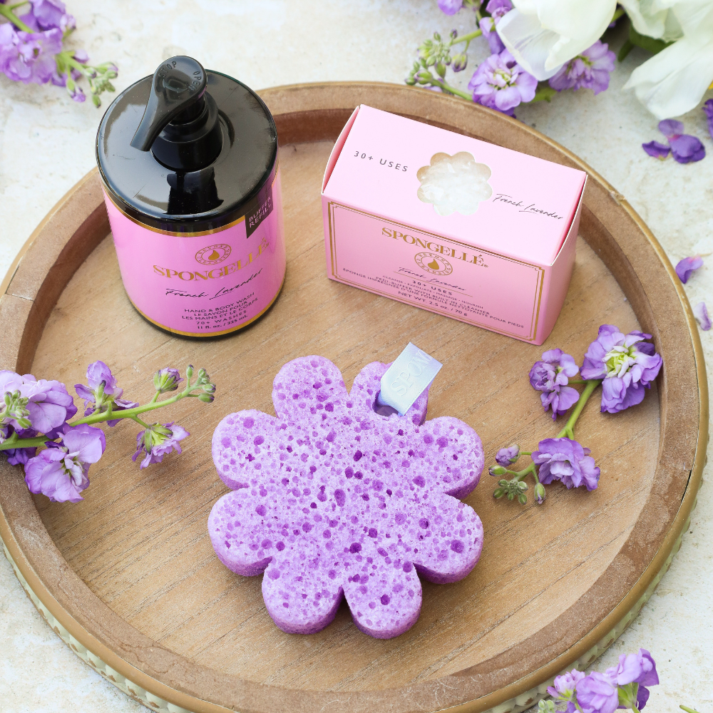 French Lavender Wild Flower, Pedi Buffer, and Body Wash Refill Set by Spongellé — image 2 of 6