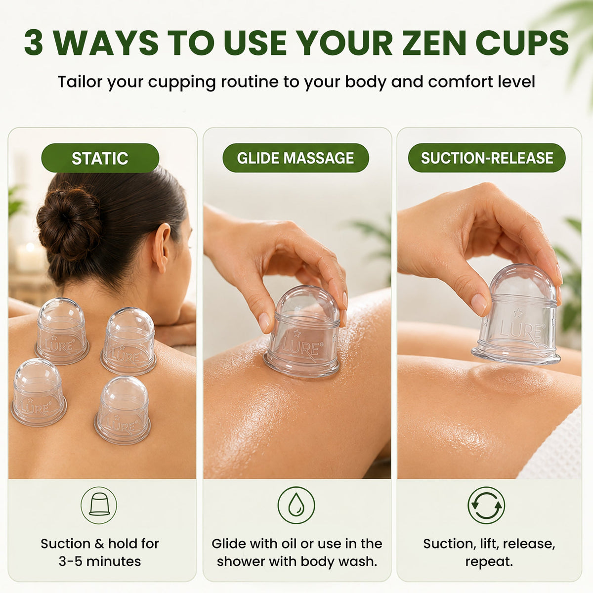 ZEN Body Cupping Set 1 Small 1 Large Cups — image 4