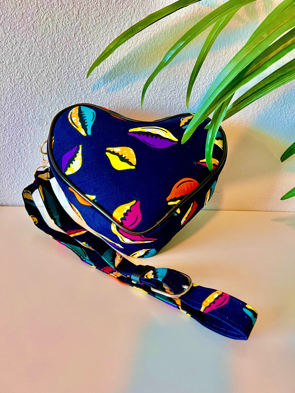 Asya Kente Heart Shaped Crossbody Bag — image 4