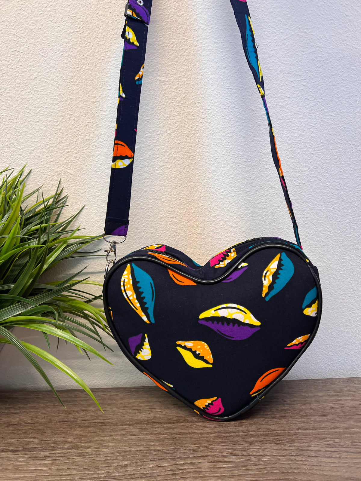 Asya Kente Heart Shaped Crossbody Bag — image 3