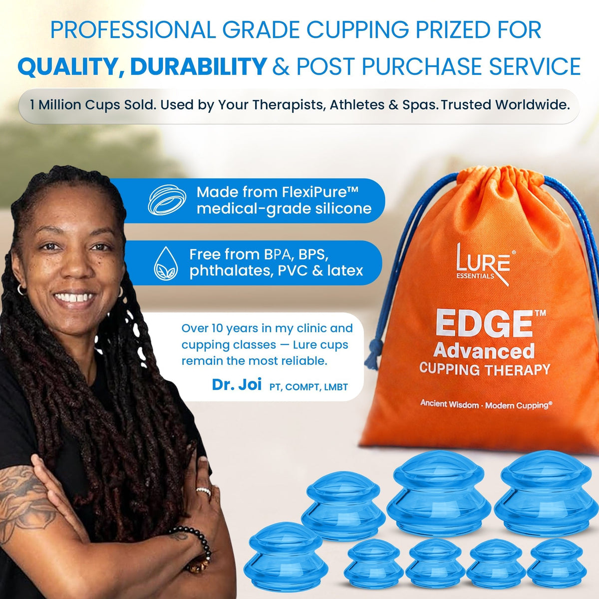EDGE™ Cupping Set Blue, 8 Cups (2L, 2M, 4S) — image 6
