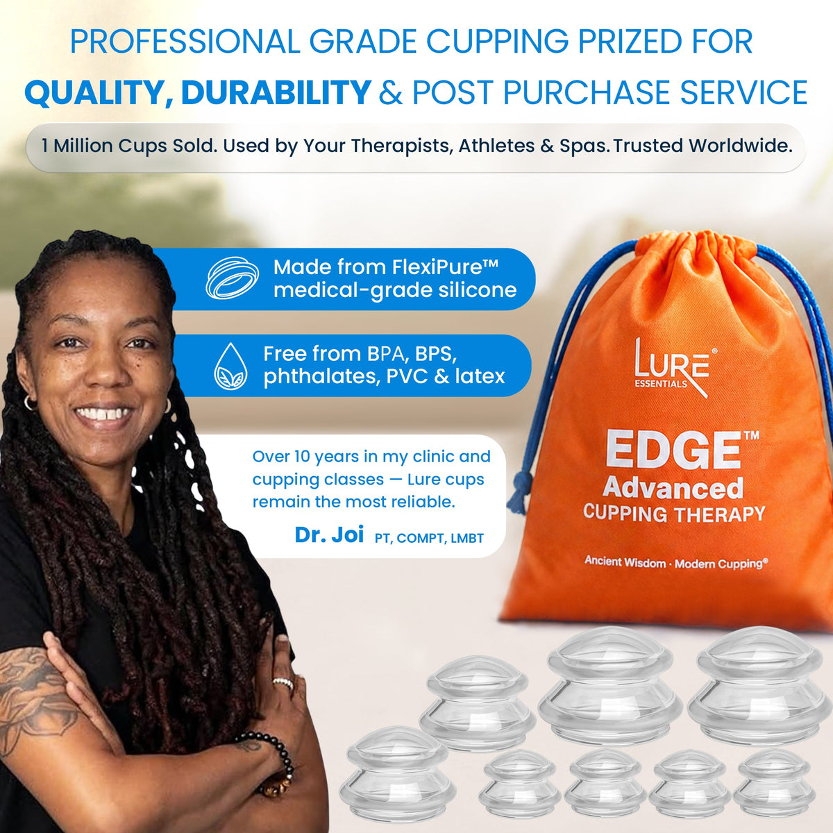 EDGE™ Cupping Set Clear, 8 Cups (2L, 2M, 4S) — image 6