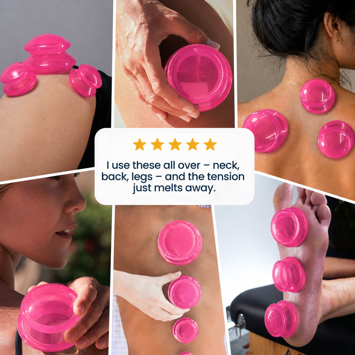 EDGE Silicone Cupping Therapy Massage Set Blue, 4 Cups — image 15