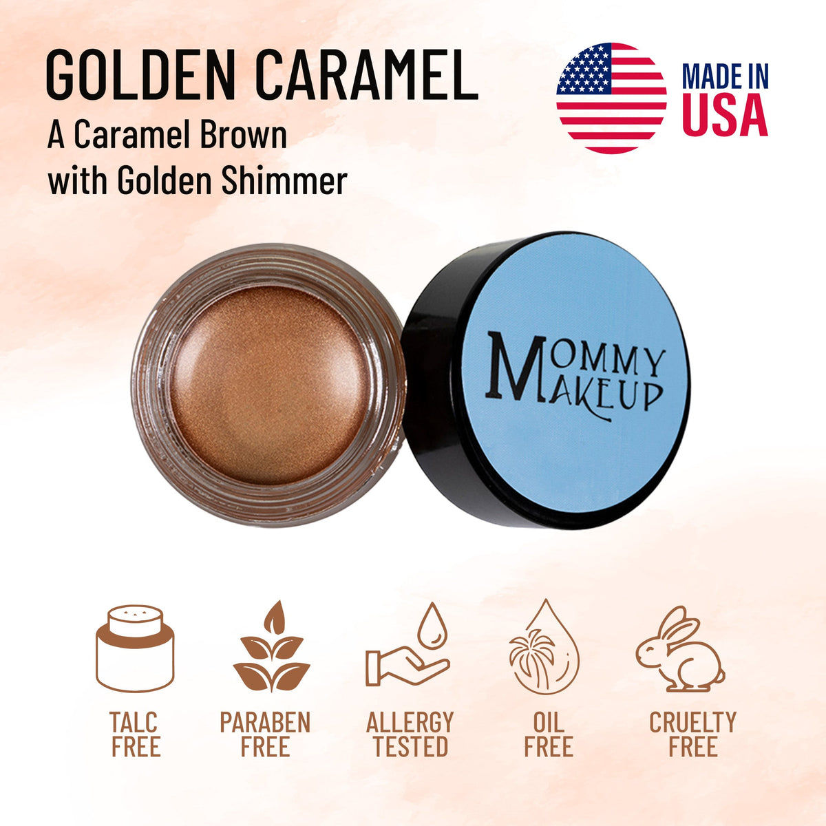 Golden Caramel Any Wear Creme - A Waterproof Multi-tasking creme to powder product for eyes, cheeks & lips. Can be worn anywhere by Mommy Makeup — image 2 of 7