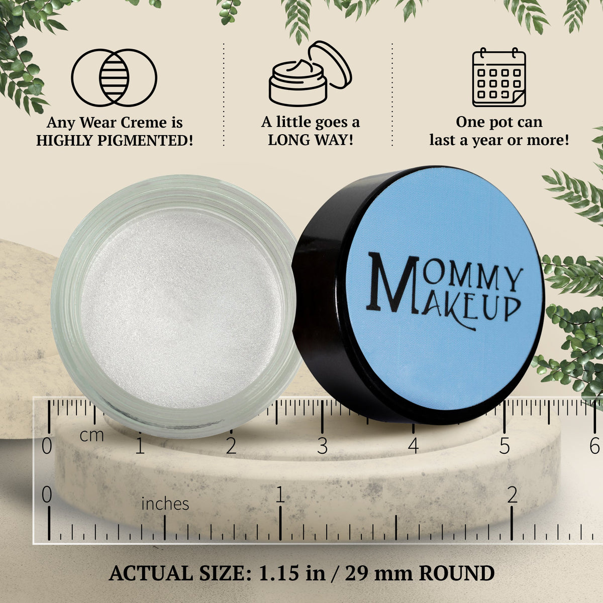 Snowflake Any Wear Creme - A Waterproof Multi-tasking creme to powder product for eyes, cheeks & lips. Can be worn anywhere by Mommy Makeup — image 5 of 7