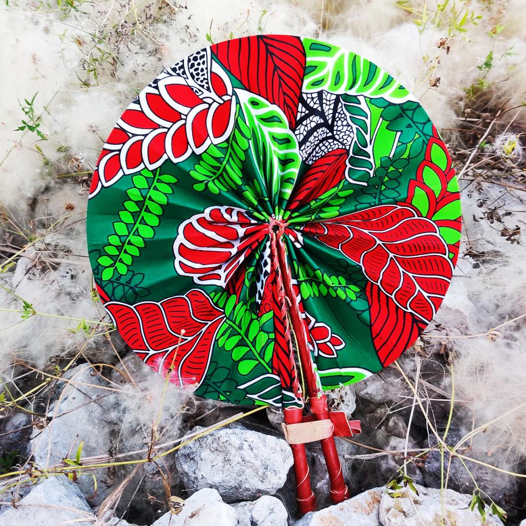 Hudah African Print Folding Hand Fan — image 2