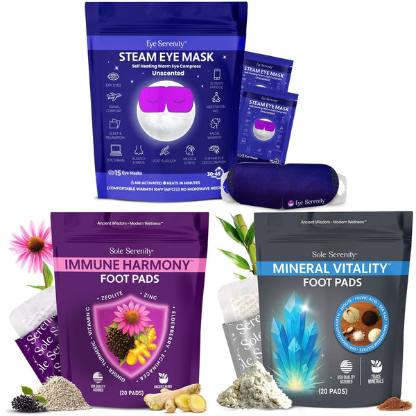 Lure Essentials Spring Allergy Bundle | Steam Eye Mask + Immune Harmony + Mineral Vitality Foot Pads