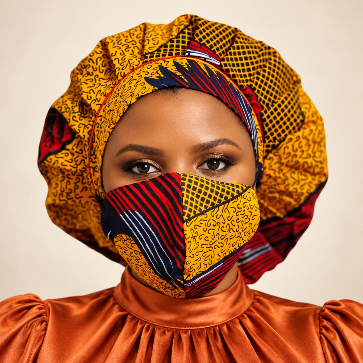 Duma Mbili Kente African Print Bonnets — image 4