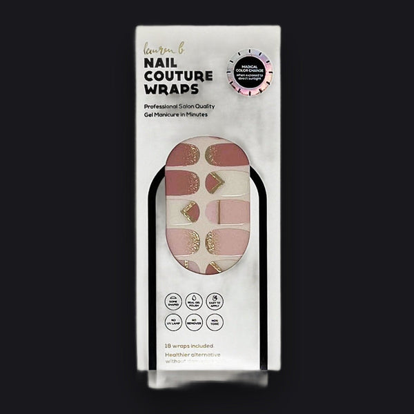 Lauren B. Beauty Lauren B. Beauty Pink & Gold Geometric Gel Nail Wrap - Color Changing
