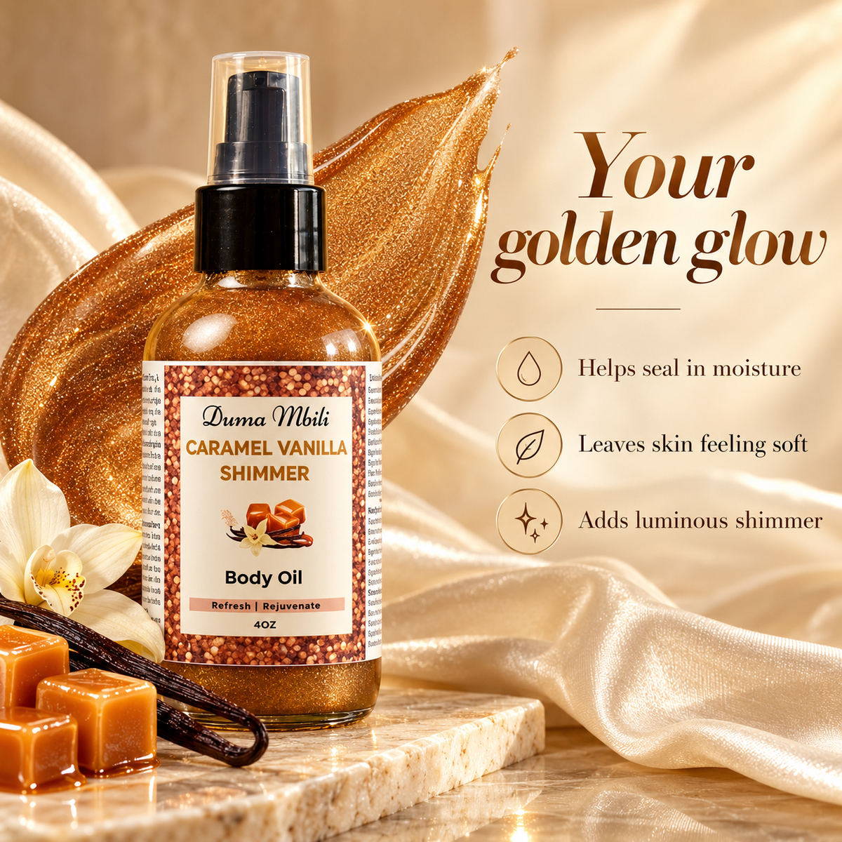 Caramel Vanilla Shimmer Body Oil — image 2