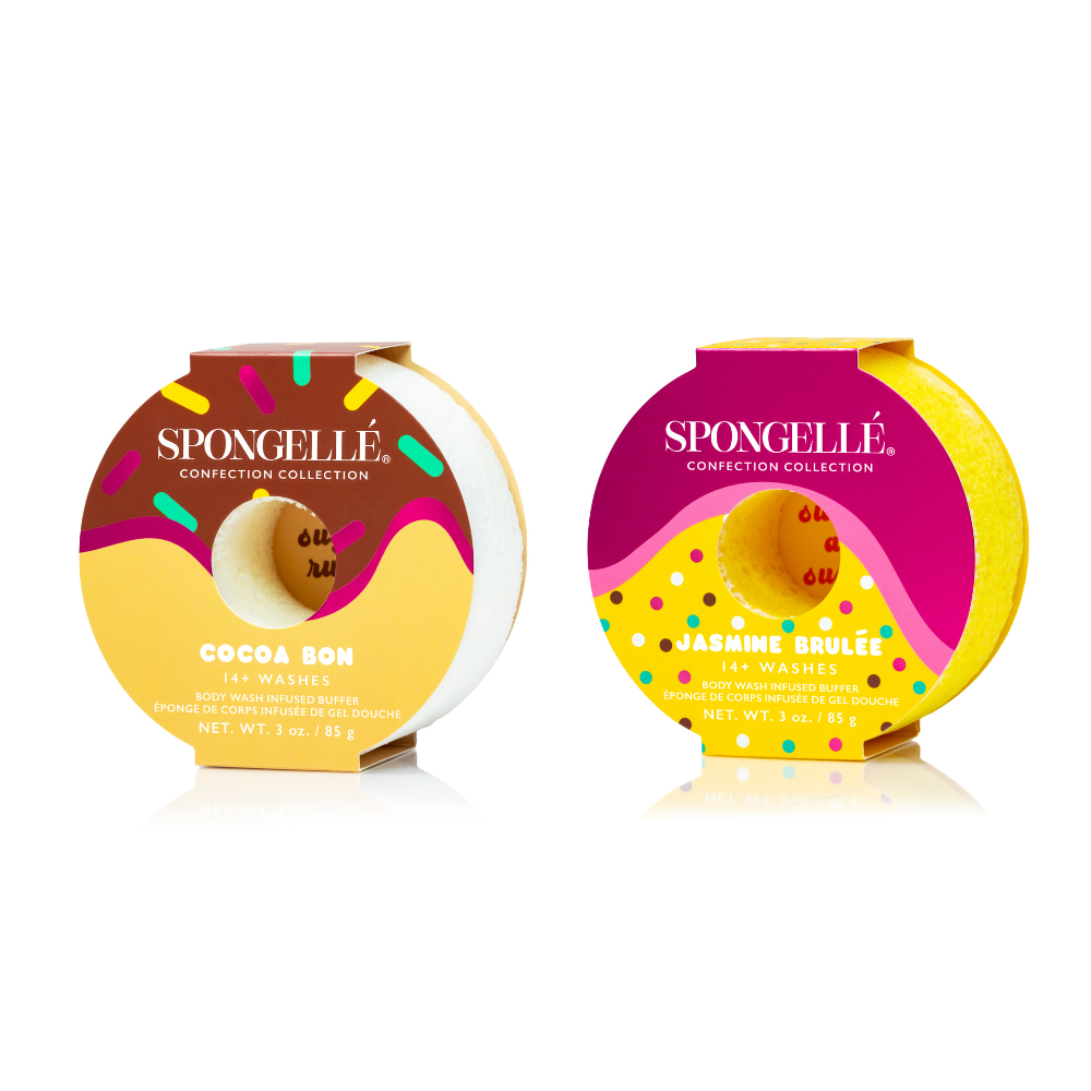 Cocoa Bon & Jasmine Brûlée Body Buffer Set by Spongellé — image 1 of 5