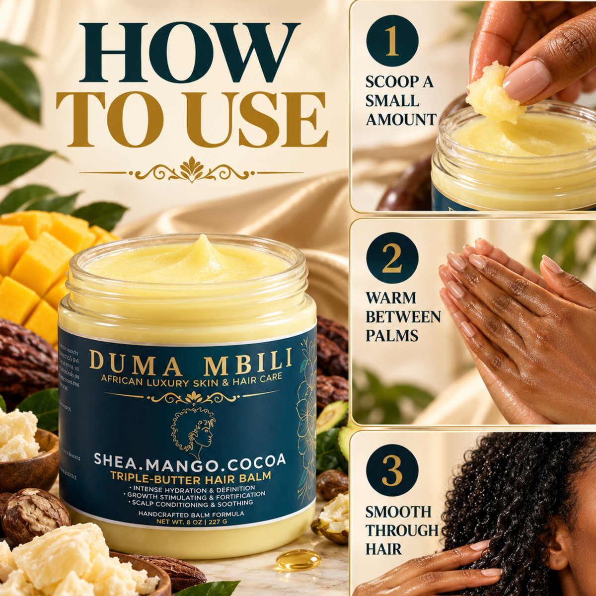 Duma Mbili Shea • Mango • Cocoa Triple-Butter Hair Balm — image 6