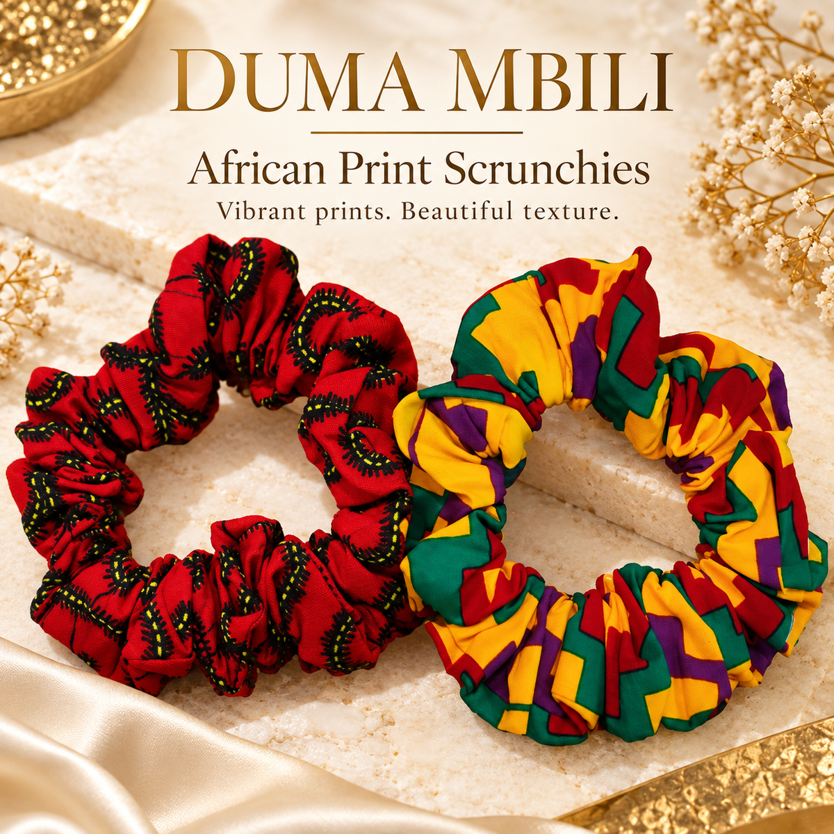 African Print Hair Scrunchies — image 5