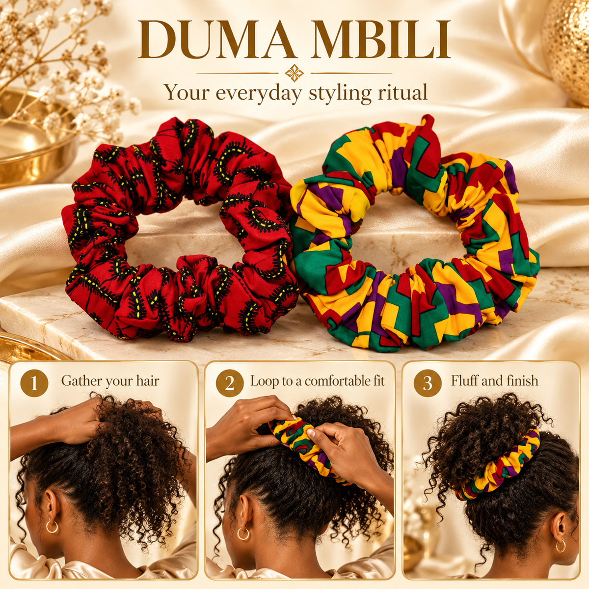 African Print Hair Scrunchies — image 8