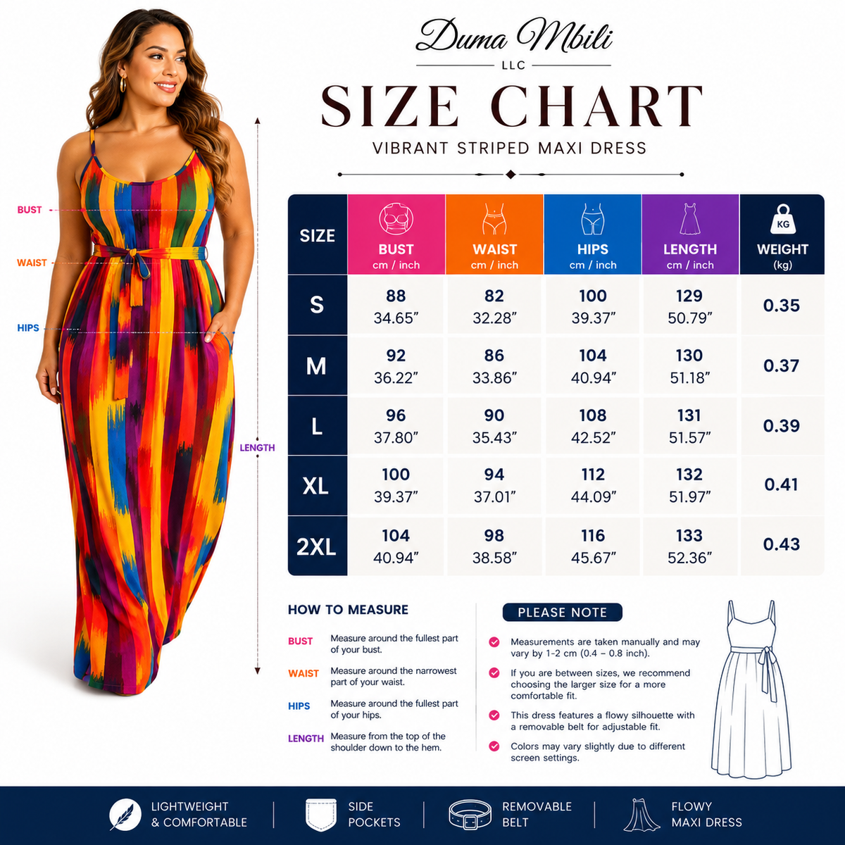 Duma Mbili Sleeveless Striped Maxi Dress with Matching Belt & Pockets — image 6