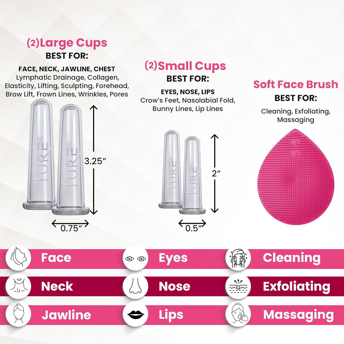 GLAM Facial Cupping Set, Face Eyes Lips — image 5