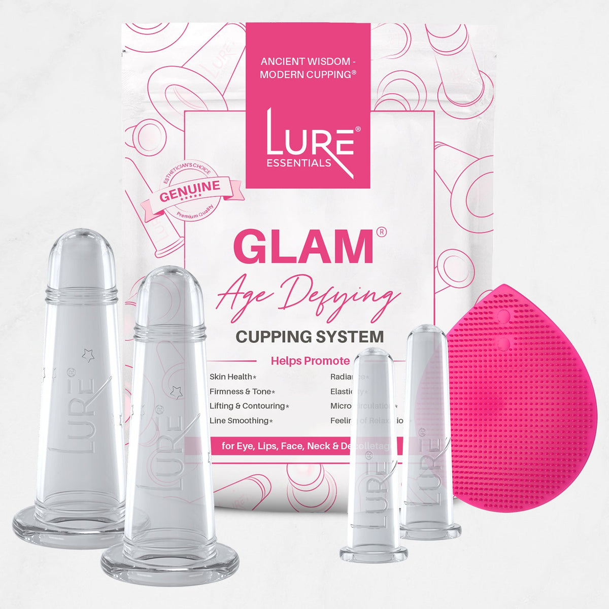 GLAM Facial Cupping Set, Face Eyes Lips by Lure Essentials