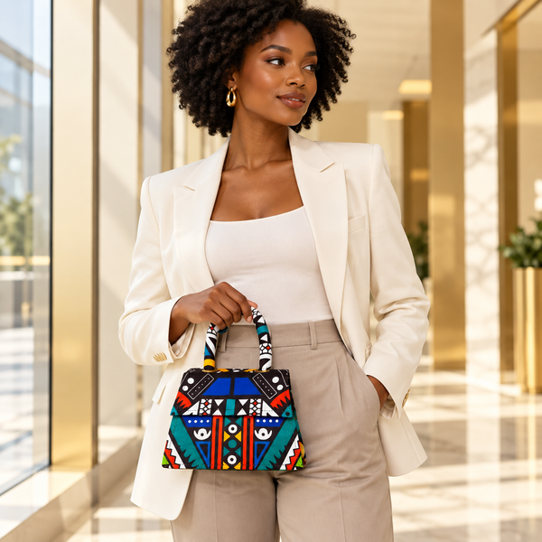Knot African Print Mini Handbag – Ankara Purse with Knotted Handle by Duma Mbili LLC