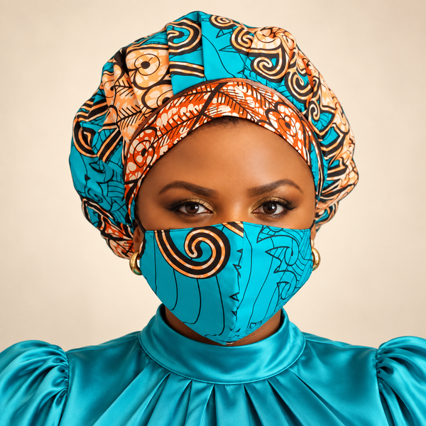 Duma Mbili Kente African Print Bonnets by Duma Mbili LLC