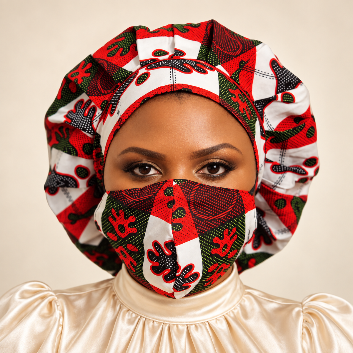 Duma Mbili Kente African Print Bonnets — image 5
