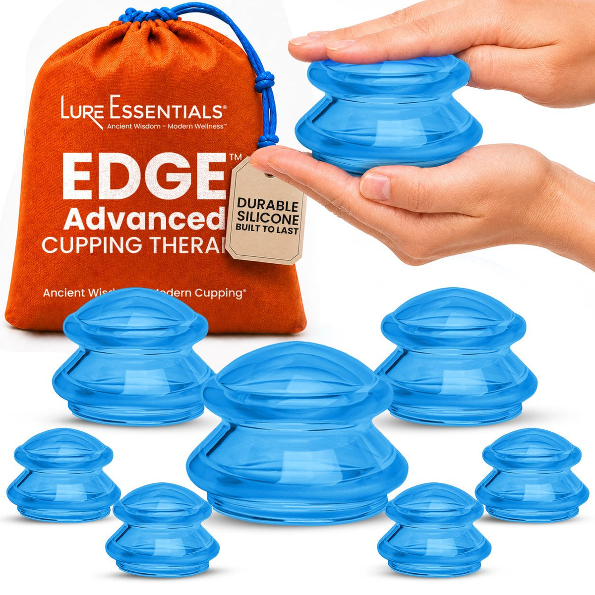 EDGE™ Cupping Set Blue, 8 Cups (2L, 2M, 4S) by Lure Essentials