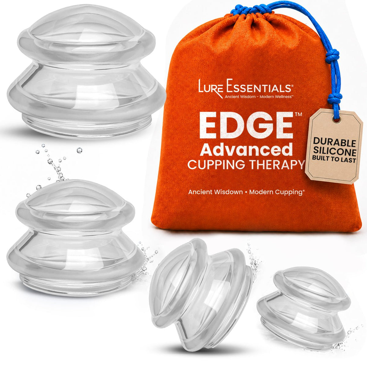 EDGE Silicone Cupping Therapy Massage Set Blue, 4 Cups — image 18