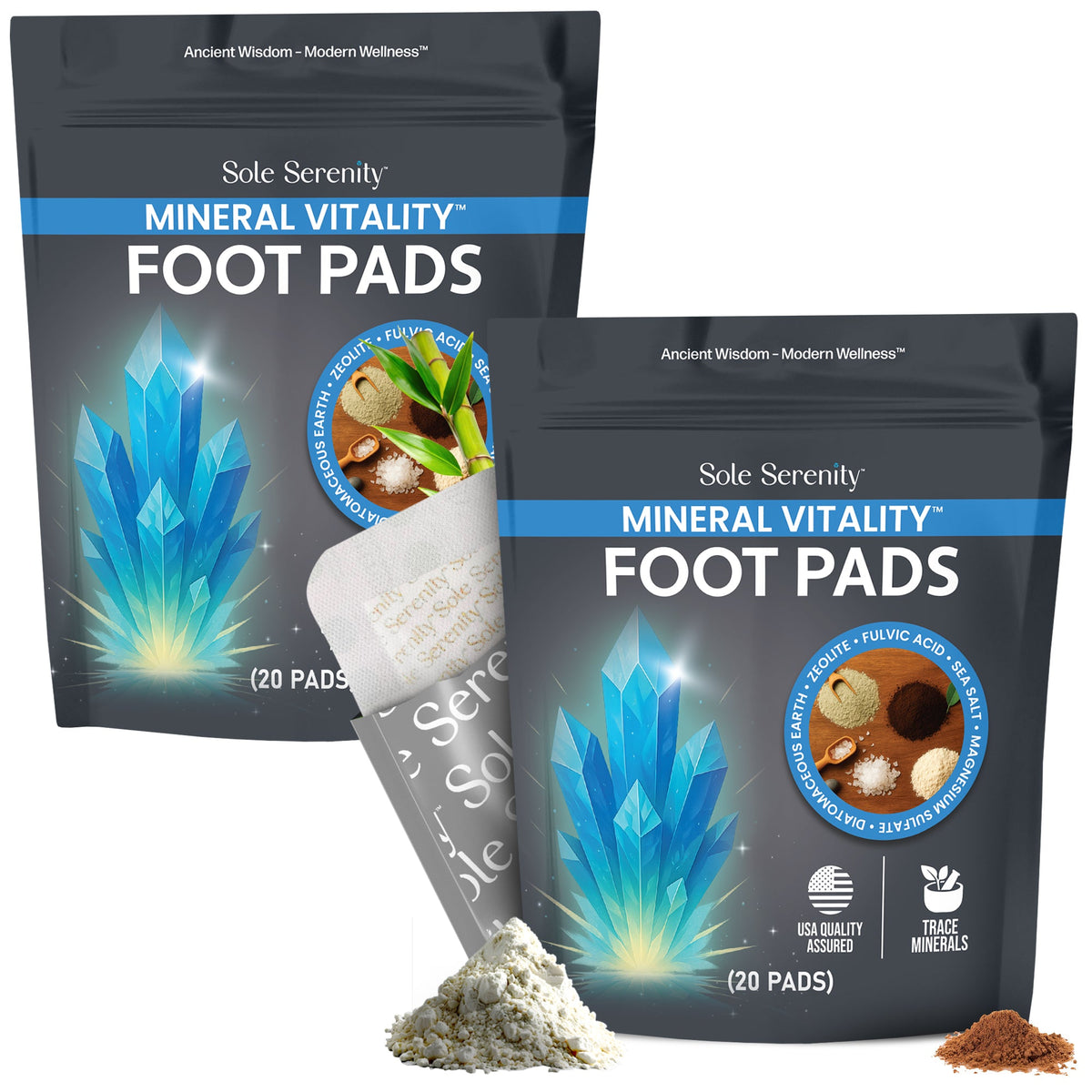 Mineral Vitality Detox Foot Pads with Fulvic Acid, Sea Salt, Magnesium — image 12
