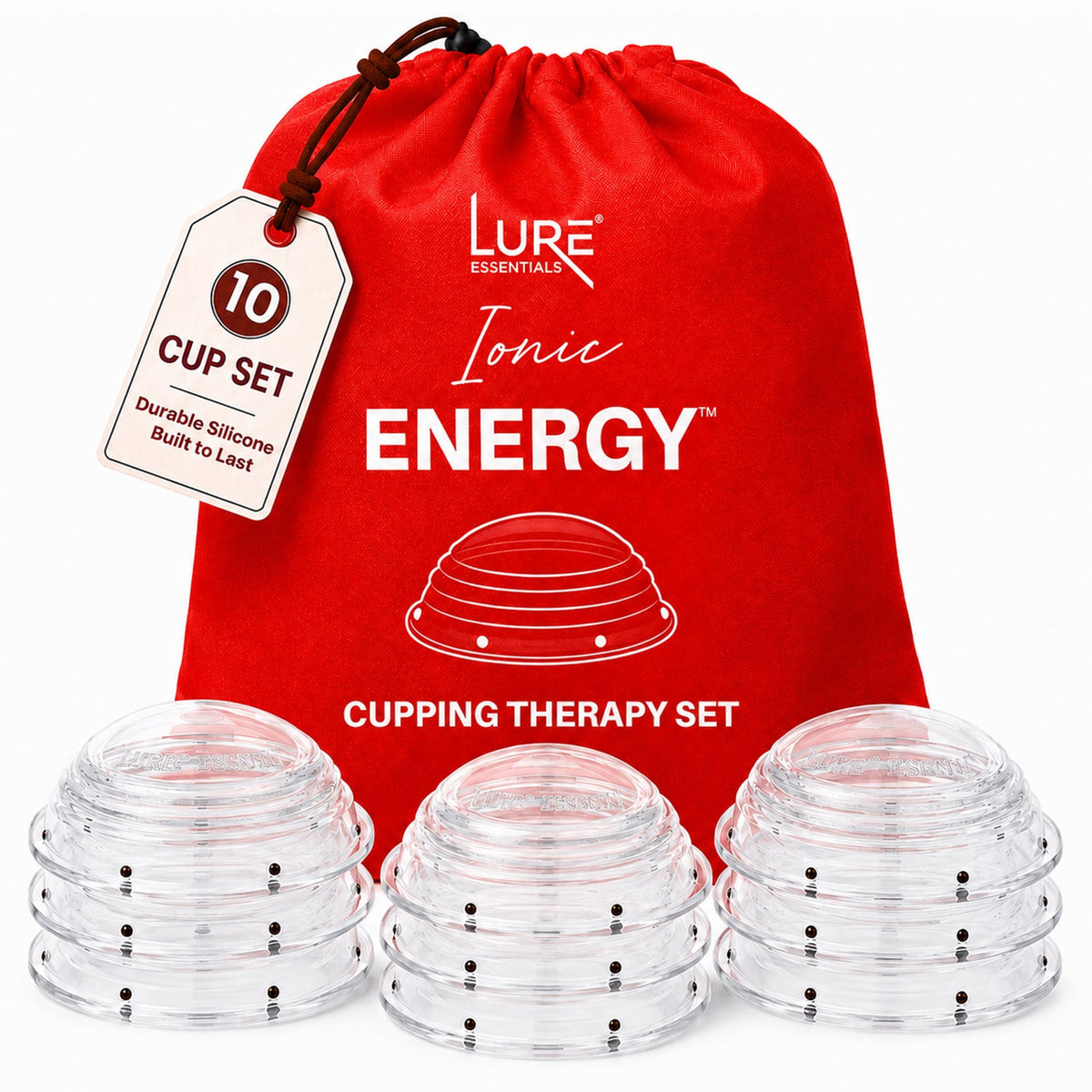 Ionic ENERGY Cupping Set, 2" 10 Cups by Lure Essentials