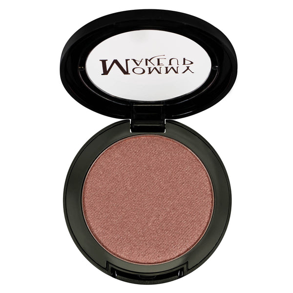 Mommy Makeup Powder Perfect Color in Pink Mocha open compact, featuring a versatile rose-brown pressed powder.